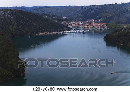 Skradin and Krika River View Large Photo Image Stock Image - Skradin and Krika River. Fotosearch