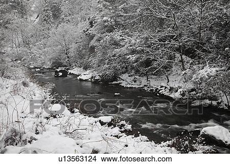 Stream in Winter View Large Photo Image Picture - Stream in Winter. Fotosearch