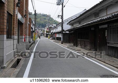 Stock Image - Street and Old Samurai Residence. Fotosearch
