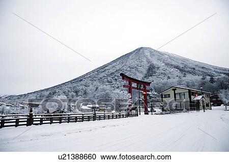 Torii Gate and Mount Nantai View Large Photo Image Stock Image - Torii Gate and Mount Nantai. Fotosearch