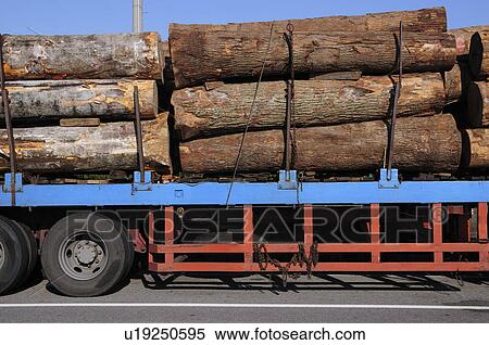 Stock Photography - Truck transporting timber, Chiba City, Chiba Prefecture, Honshu, Japan. Fotosearch
