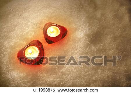 Two Candles Snow View Large Photo Image Stock Photography - Two Candles Snow. Fotosearch