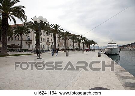 Picture - View of the Trogir Waterfront. Fotosearch