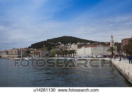 Stock Image - View of Waterfront in Split. Fotosearch