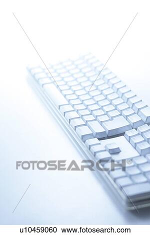 Stock Image - White Keyboard. Fotosearch