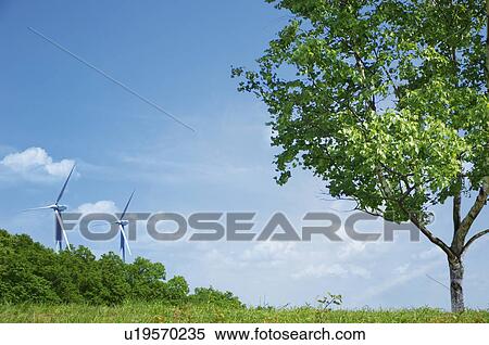 Stock Photography - Wind farm, Digital composite. Fotosearch