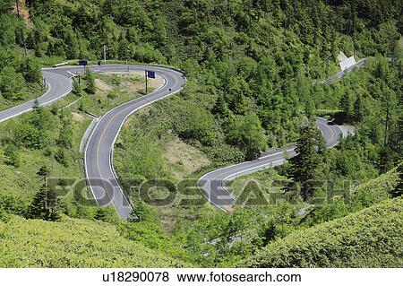 Stock Photo - Winding Mountain Road. Fotosearch