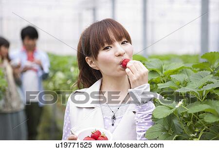 Young people eating strawberries View Large Photo Image Stock Photography - Young people eating strawberries. Fotosearch