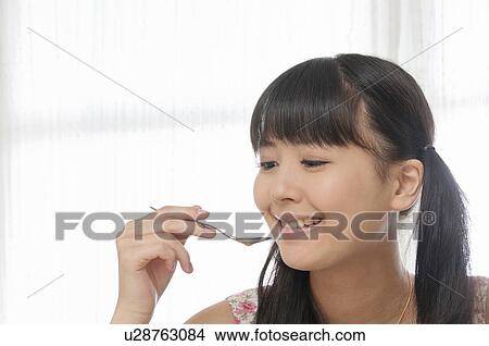 Young Woman Having Soup View Large Photo Image Picture - Young Woman Having Soup. Fotosearch