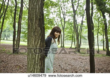 Young Woman in Nature View Large Photo Image Stock Photo - Young Woman in Nature. Fotosearch