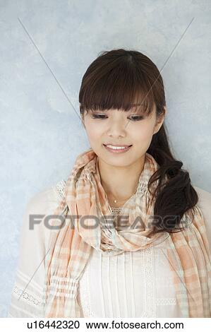 Young Woman Looking Down View Large Photo Image Stock Image - Young Woman Looking Down. Fotosearch