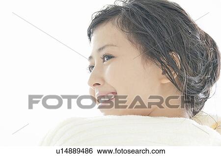 Young Woman Wrapped in Towel View Large Photo Image Stock Photograph - Young Woman Wrapped in Towel. Fotosearch
