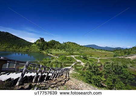 Yumiike and Mount Shirane View Large Photo Image Stock Photo - Yumiike and Mount Shirane. Fotosearch