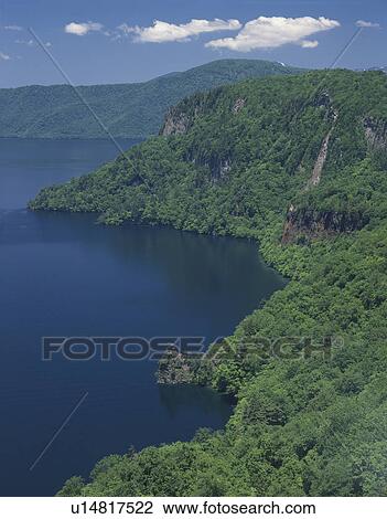 Aerial View of Lake Towada and Its Coastline View Large Photo Image Stock Image - Aerial View of Lake Towada and Its Coastline. Fotosearch