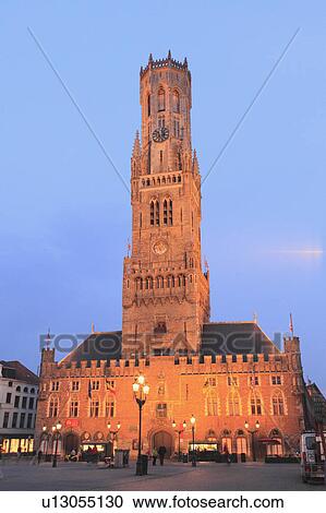 Stock Image - Belltower at Night. Fotosearch