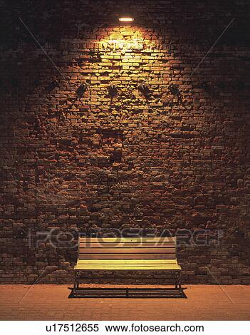 Bench by Brick Wall View Large Photo Image Stock Photography - Bench by Brick Wall. Fotosearch