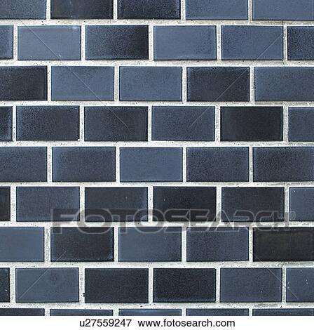 Stock Photo - Blue brick wall. Fotosearch