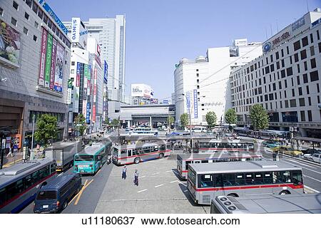 Bus Stop at West entrance of Shibuya Station View Large Photo Image Stock Photo - Bus Stop at West entrance of Shibuya Station. Fotosearch