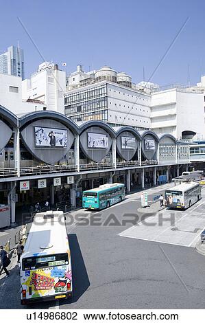 Buses Outside Southern Entrance of Shibuya Station View Large Photo Image Stock Image - Buses Outside Southern Entrance of Shibuya Station. Fotosearch