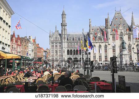 Cafes at Town Square View Large Photo Image Stock Photo - Cafes at Town Square. Fotosearch