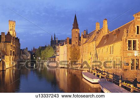 Canal at Night View Large Photo Image Stock Image - Canal at Night. Fotosearch