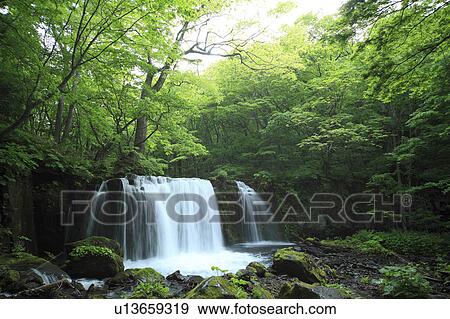 Choshi Otaki Waterfalls View Large Photo Image Stock Photo - Choshi Otaki Waterfalls. Fotosearch