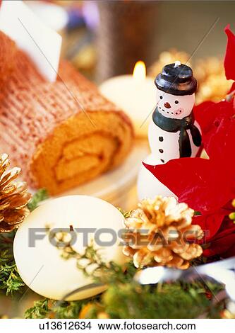 Christmas cake and decoration View Large Photo Image Picture - Christmas cake and decoration. Fotosearch