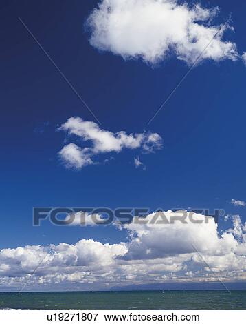 Cumulus Clouds Over Seaoce View Large Photo Image Stock Photo - Cumulus Clouds Over Seaoce. Fotosearch
