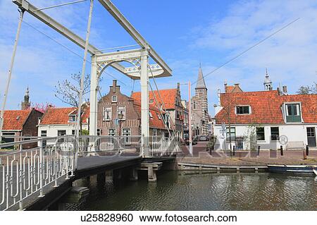 Stock Image - Drawbridge Over River. Fotosearch