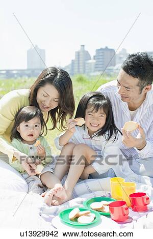 Family of Four Having Picnic View Large Photo Image Stock Image - Family of Four Having Picnic. Fotosearch