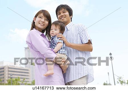 Stock Image - Family of Three. Fotosearch