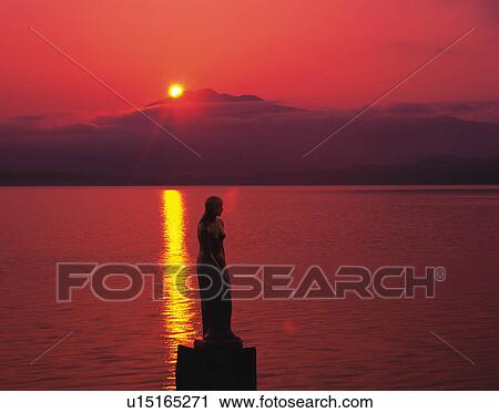 Stock Image - Female Statue at Sea. Fotosearch