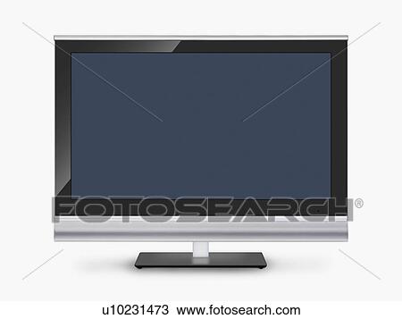 Stock Image - Flat screen television set. Fotosearch