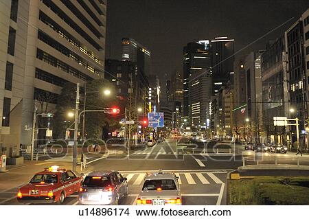 Ginza east 5-chome at Night View Large Photo Image Picture - Ginza east 5-chome at Night. Fotosearch
