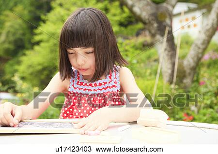 Girl Drawing on Blackboard View Large Photo Image Stock Image - Girl Drawing on Blackboard. Fotosearch