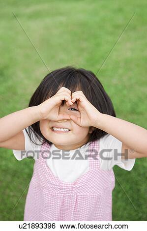 Girl Looking Through Finger Frame View Large Photo Image Stock Photograph - Girl Looking Through Finger Frame. Fotosearch