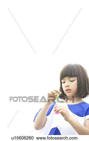 Girl Playing with Bubble Wand View Large Photo Image Stock Image - Girl Playing with Bubble Wand. Fotosearch