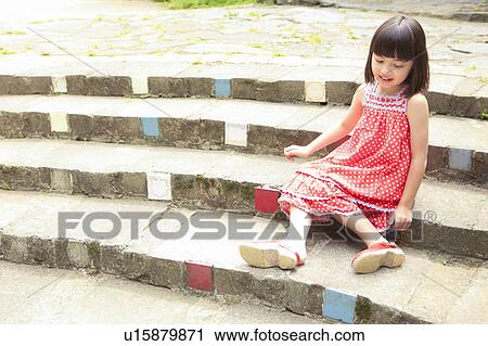 Girl Sitting on Steps View Large Photo Image Stock Image - Girl Sitting on Steps. Fotosearch