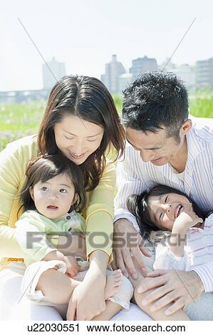 Happy Family of Four View Large Photo Image Stock Image - Happy Family of Four. Fotosearch