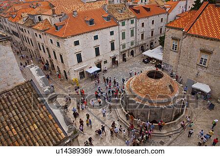 Stock Photo - High Angle View of Big Onofrio's Fountain. Fotosearch