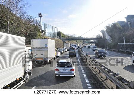Stock Image - Highway, Setagaya Ward, Tokyo Prefecture, Japan. Fotosearch