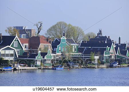 Houses by River View Large Photo Image Stock Photo - Houses by River. Fotosearch