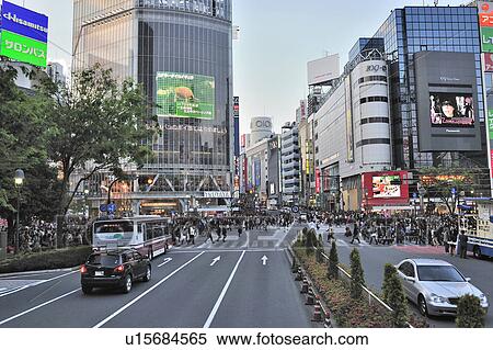 Intersection Near Shibuya Station View Large Photo Image Stock Photography - Intersection Near Shibuya Station. Fotosearch