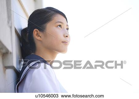 Junior High School girl looking away View Large Photo Image Stock Image - Junior High School girl looking away. Fotosearch