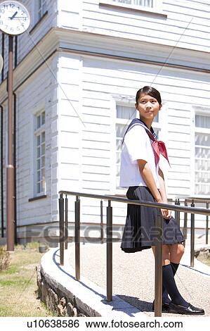 Junior High School girl looking away View Large Photo Image Stock Photograph - Junior High School girl looking away. Fotosearch