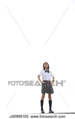 Junior High School girl with hand on hip View Large Photo Image Stock Image - Junior High School girl with hand on hip. Fotosearch