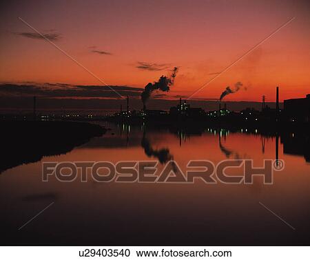 Stock Image - Keihin Industrial Zone at Dawn. Fotosearch