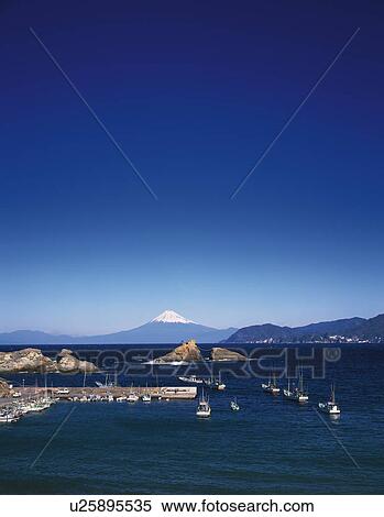 Kumoni Harbor and Mount Fuji View Large Photo Image Stock Photography - Kumoni Harbor and Mount Fuji. Fotosearch