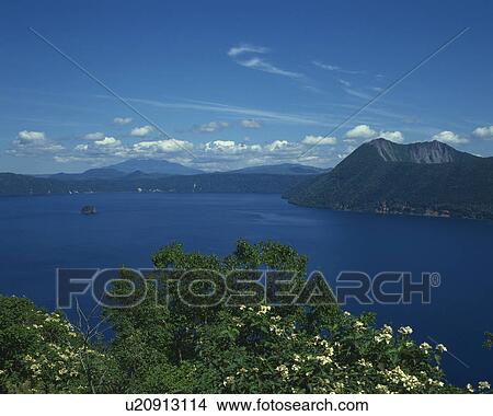 Lake Mashu View Large Photo Image Picture - Lake Mashu. Fotosearch