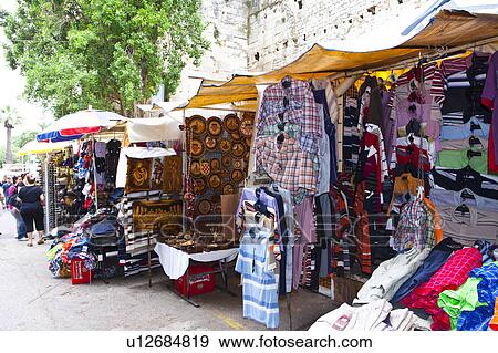 Market Stall at Diocletian Royal Palace View Large Photo Image Stock Photo - Market Stall at Diocletian Royal Palace. Fotosearch
